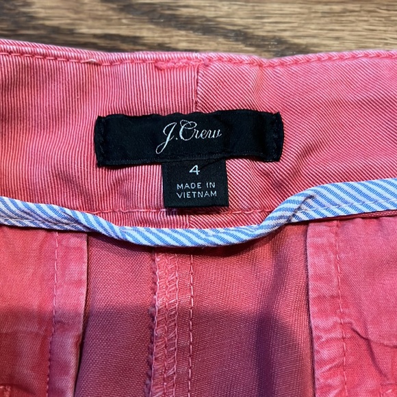 J. Crew chino shorts, size 4, weathered red, 4”,  great condition. - Picture 2 of 5